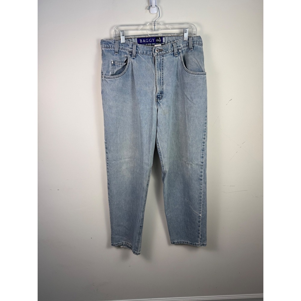 Vintage Y2K Levis SilverTab Baggy Fit Jeans Light Wash Denim USA Made 36x32